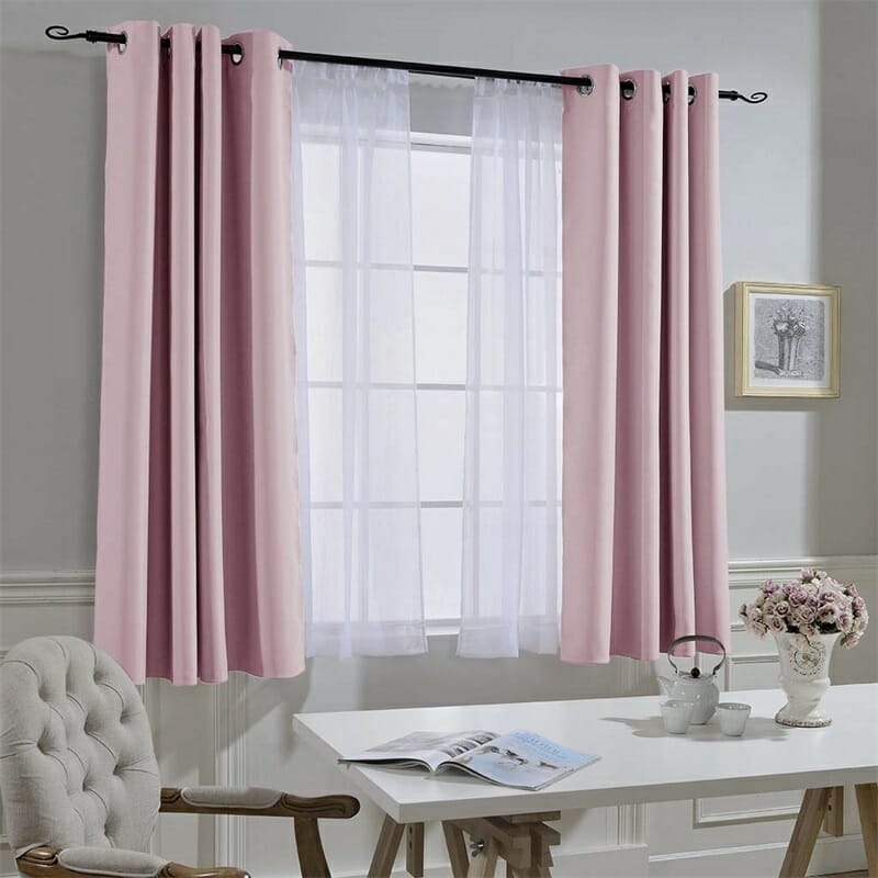 nicetown pink blackout curtains for large windows