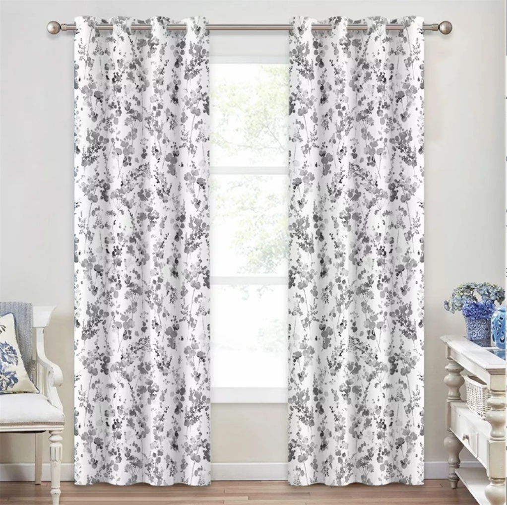 solid colors and prints curtains