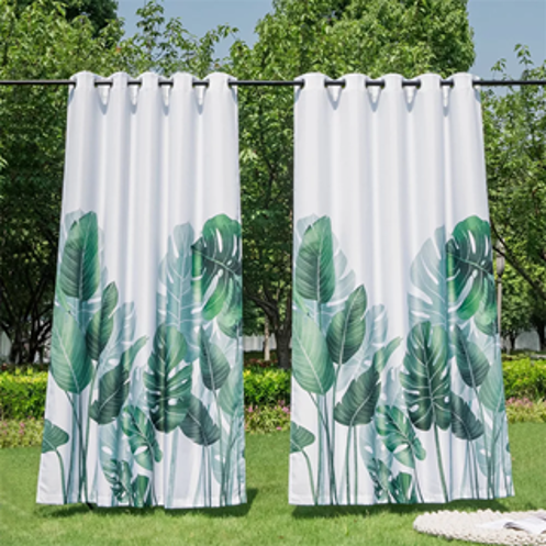 Printed Palm Leaf Curtains for your Porch