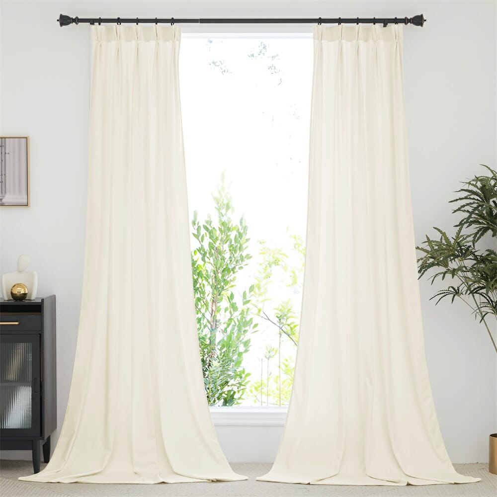 nicetown ivory white velvet curtains for large windows