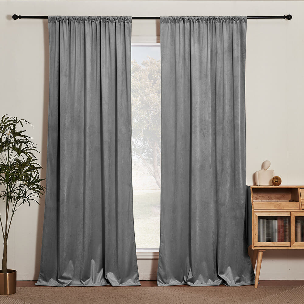 neutral gray modern curtains