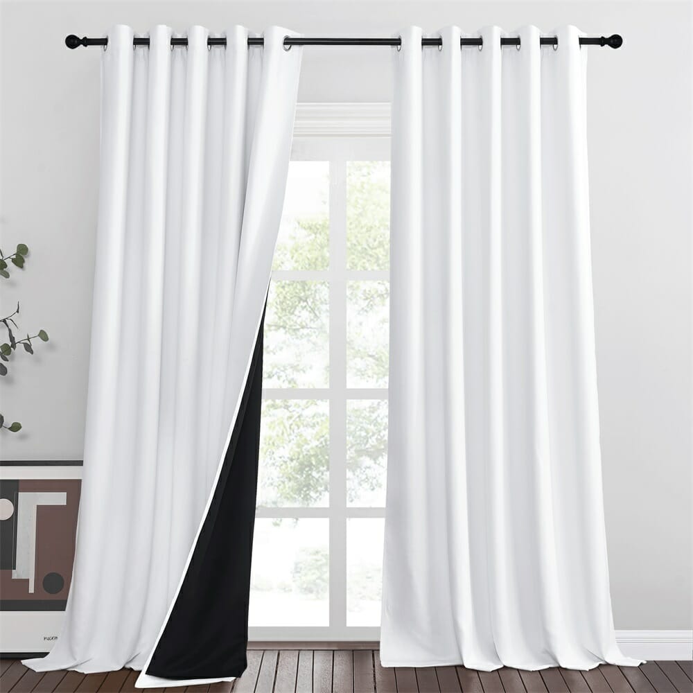 nicetown white blackout curtains