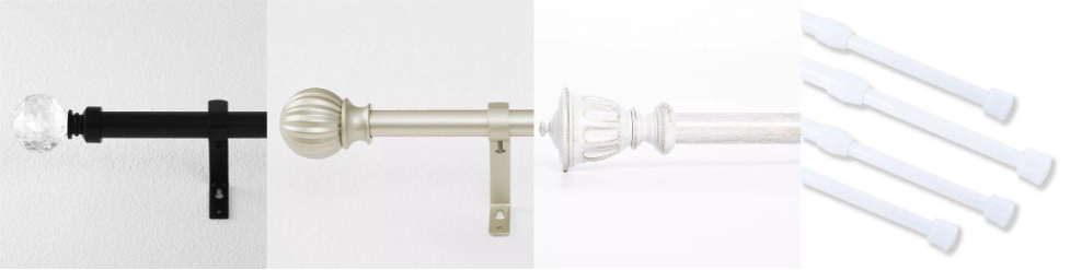 types of curtain rod finials