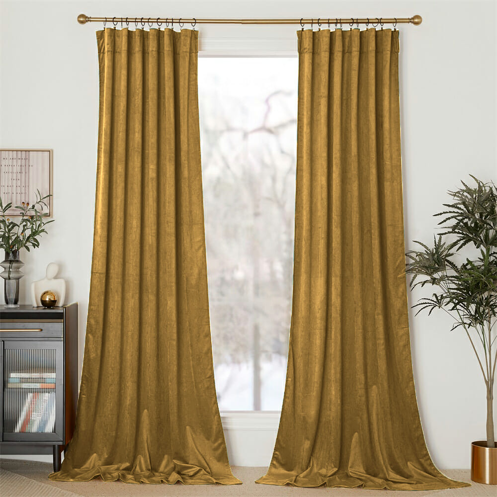 nicetown custom golden velvet curtains