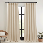 Custom Voy Faux Linen Room Darkening Curtain