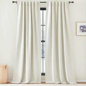 Custom Zoe Faux Linen Room Darkening Curtain
