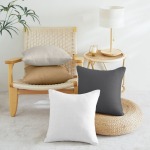Luxury Natural Texture Faux Linen Pillow Cover For Couch 1 Pc